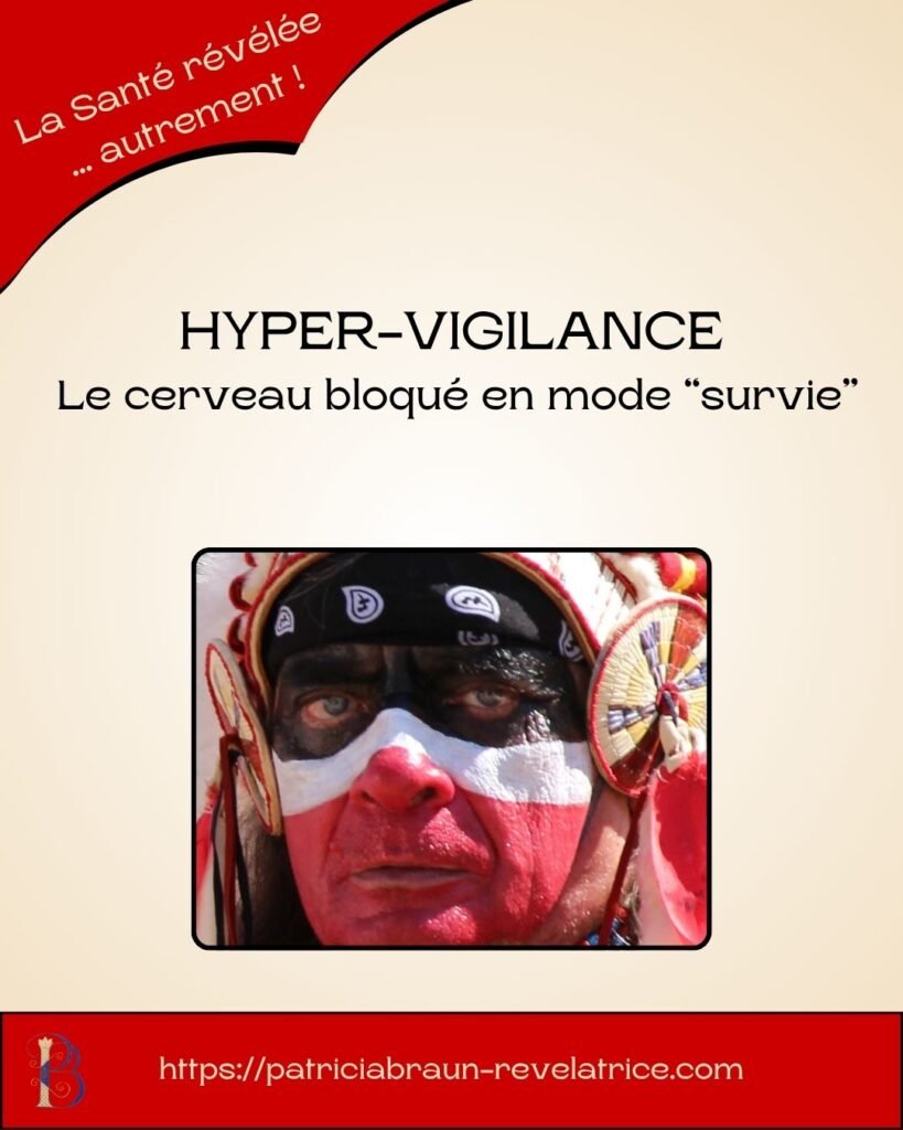 Visage peint, masqué avec regard en hypervigilance